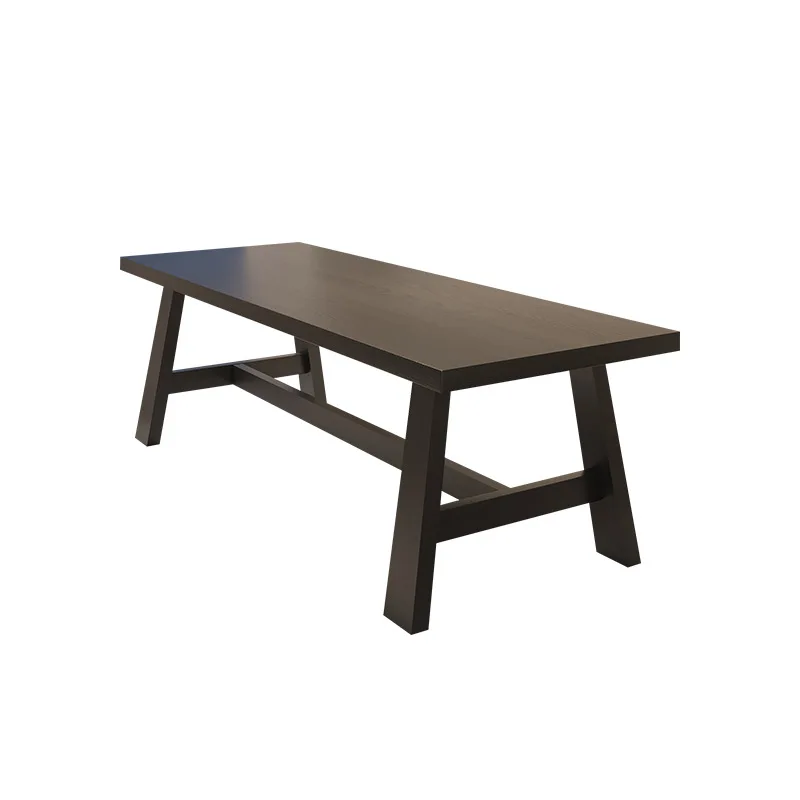 wabi-sandy wind solid wood dining table and chair combination, household table long table, small apartment restaurant to eat