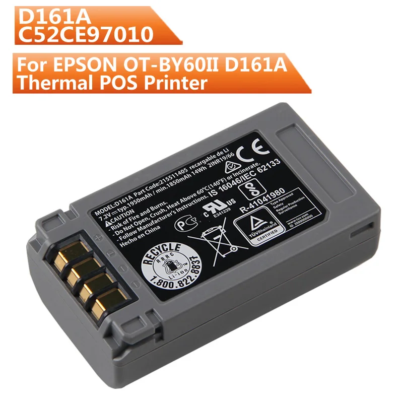 For EPSON OT-BY60II D161A D161A C52CE97010 Thermal POS Printer New Battery