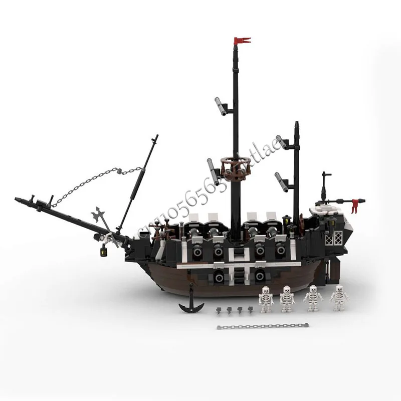 1017ピース カスタムMOC 海賊シリーズ クリーキング・リブケージ蒸気船モデル テクノロジーDIY組み立てパズル クリエイティブなホリデーギフト