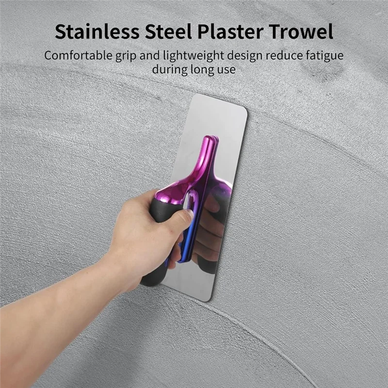 AT21-Venetian Plaster Finishing Tools – Ergonomic Handle 3 Piece Plaster And Drywall Spatula Kit For Artists