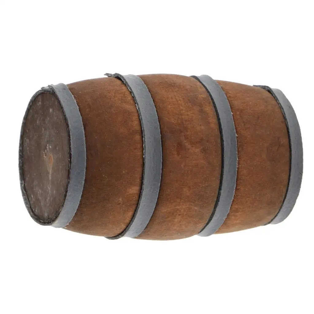 Balde de madeira de barril vintage em miniatura para casa de bonecas: escala 12 marrom