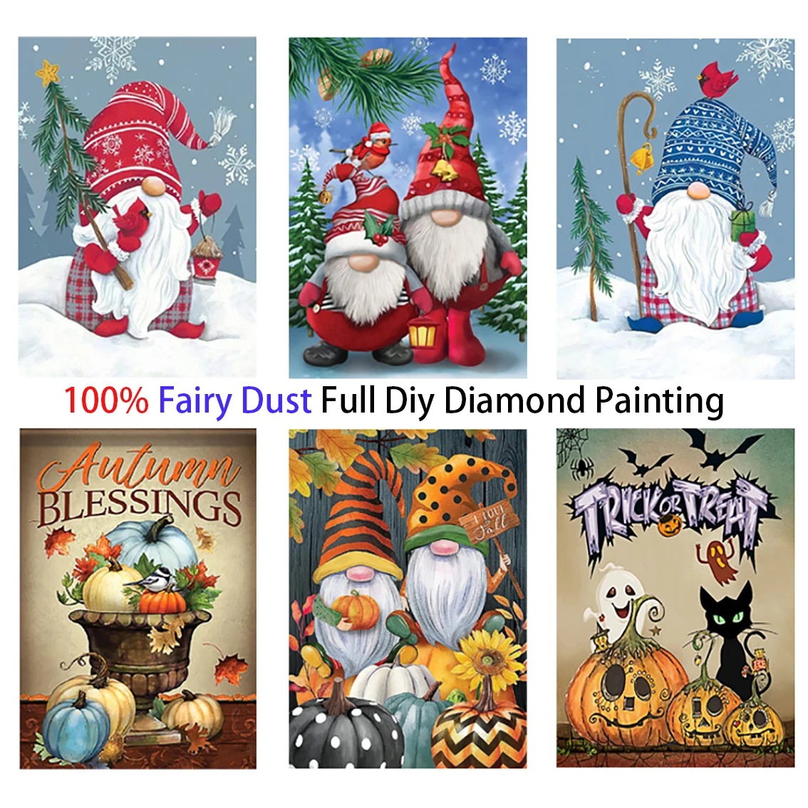 

Snow Santa Claus 100% Fairy Dust Square Full Diy Diamond Painting Cross Stitch Embroidery Mosaic Home Decor Picture Rhinestones