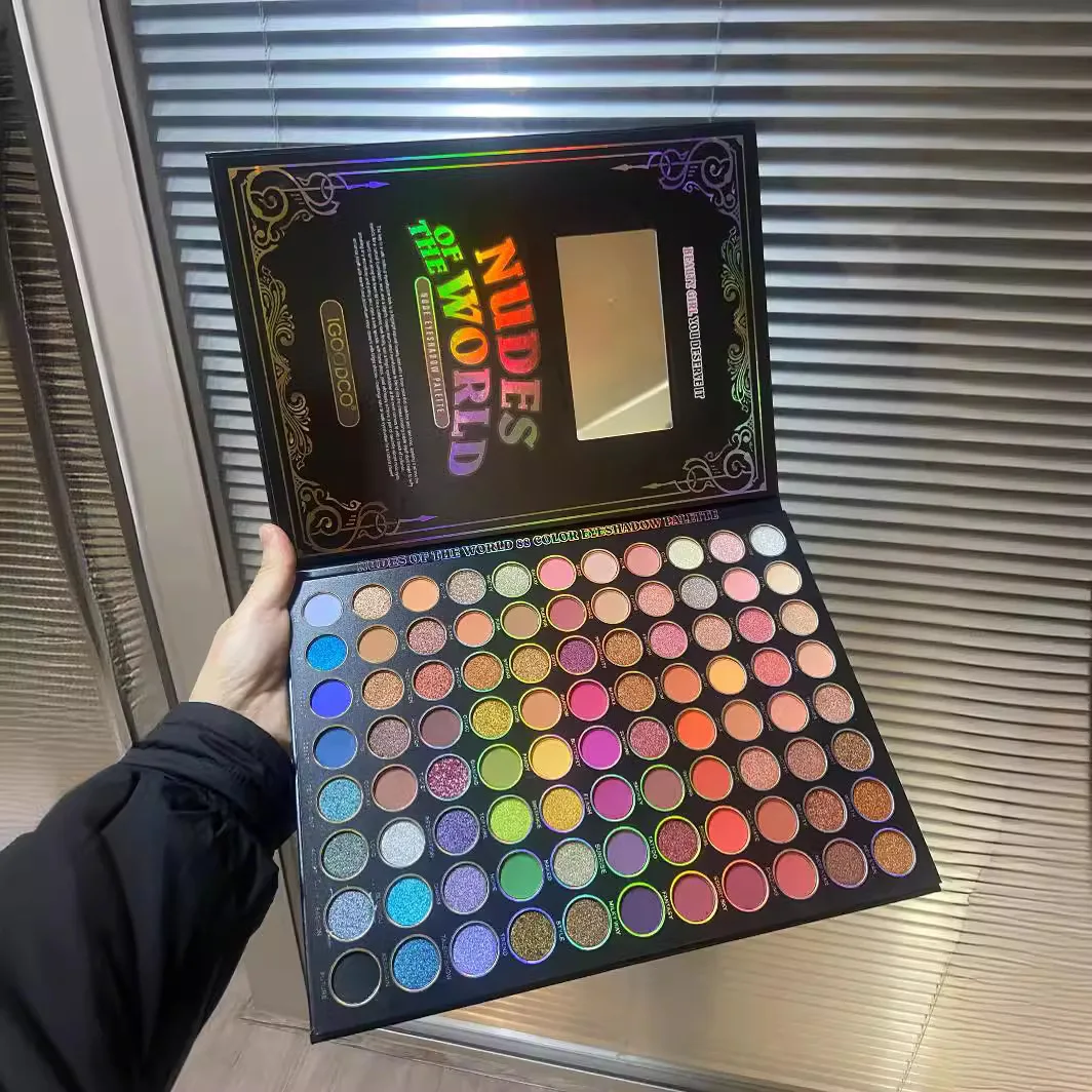 لوحة ظلال عيون لامعة لامعة مكونة من 88 لونًا تدوم طويلاً مقاومة للماء وغير قابلة للتلطخ لوحة مكياج متعددة الوظائف بيرليسسينت