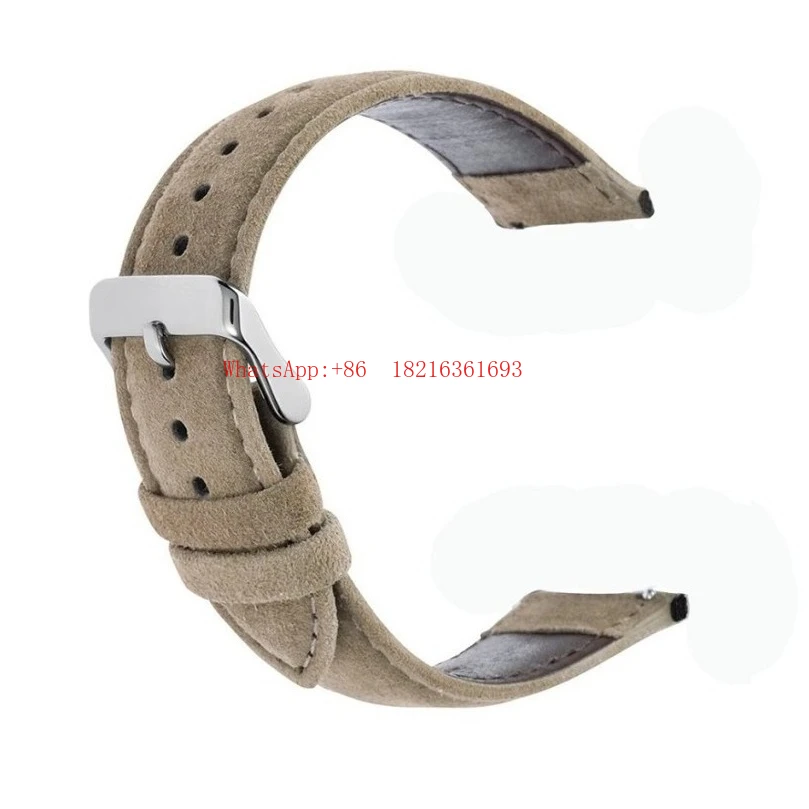 Original turned sheepskin quick-release strap 21mm khaki suture pin buckle is in stock.