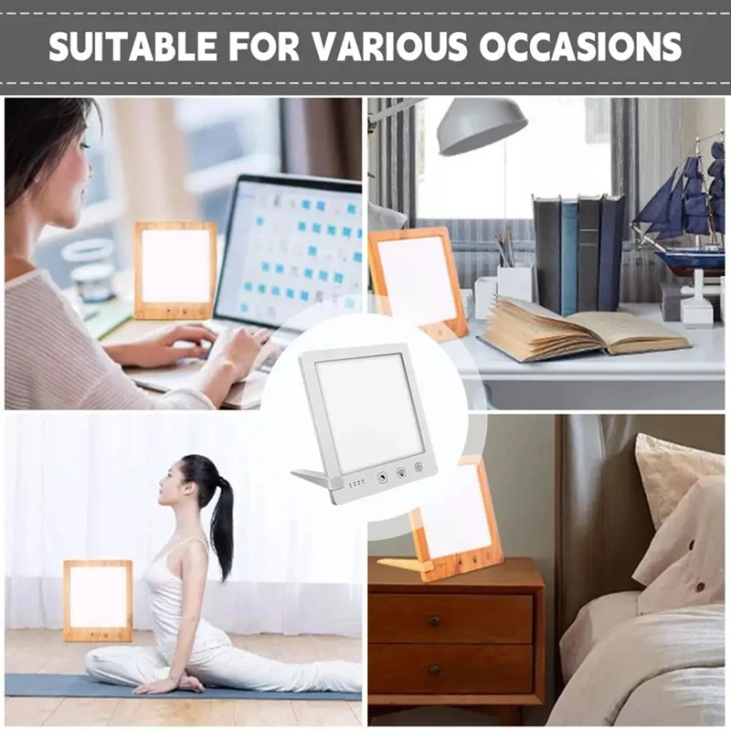 Simulated Natural Sunlight 10000 Lux Natural Lamp For Bedroom Touch Control Adjustable Time UV-Free Lamp Support Stand