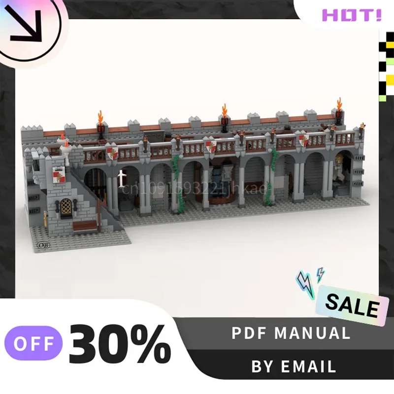 [1634PCS] Angepasst MOC Schloss Wand Kreative Bausteine Set STEM Pädagogisches Spielzeug DIY Bau Modell Kit Geburtstag geschenk