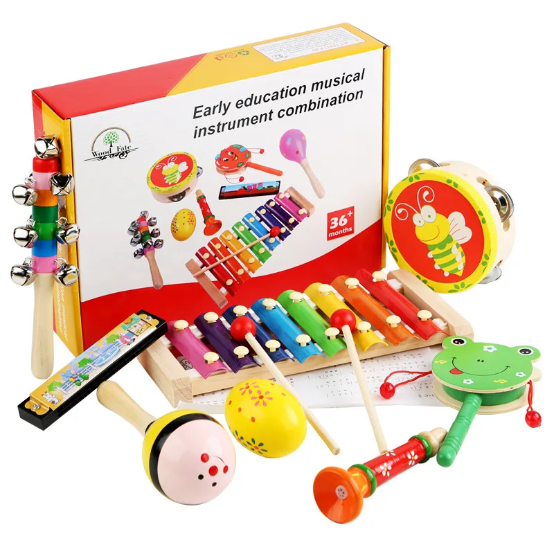 8Pc/Set Carl orff Baby Percussion Instrument Education Creative Development Wooden Music Hand Kids Learning Montessori Toys Gift