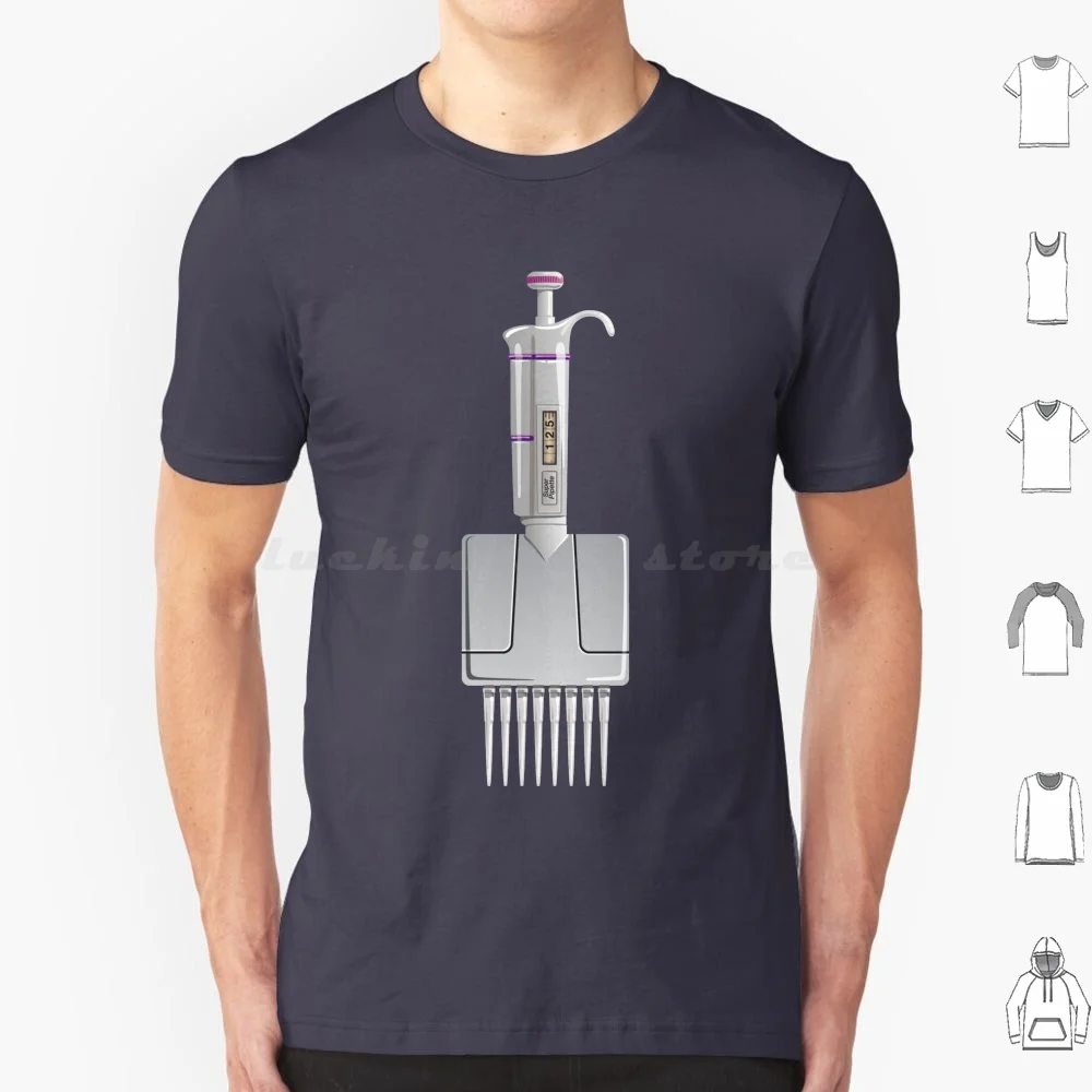 Pcr Multichannel Pipette Pipetter Illustration T Shirt Big Size 100% Cotton Pipette Pcr Polymerase Chain Reaction