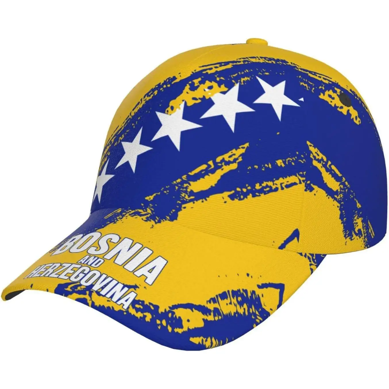 Bosnia and Herzegovina Flag Grain Baseball Caps 3D Full Print Adult Unisex Hat Soccer Patriotic Cap Black