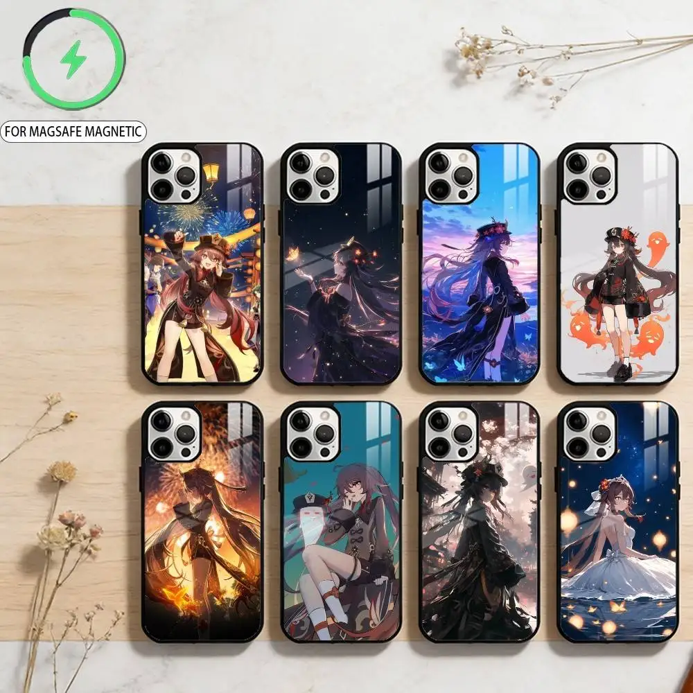 

Genshin Impact Hutao Phone Case For iPhone17,16,15,14,13,12,11 Plus,Pro Max Magnetic For Magsafe Wireless Charging