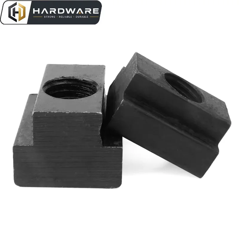 2/ 4/ 8pcs M6 M8 M10 M12 M14 M16 M18 M20 M22 Black Oxide Finished Grade 8.8 Carbon Steel Nut Tapped Through Slot T-nuts Din508