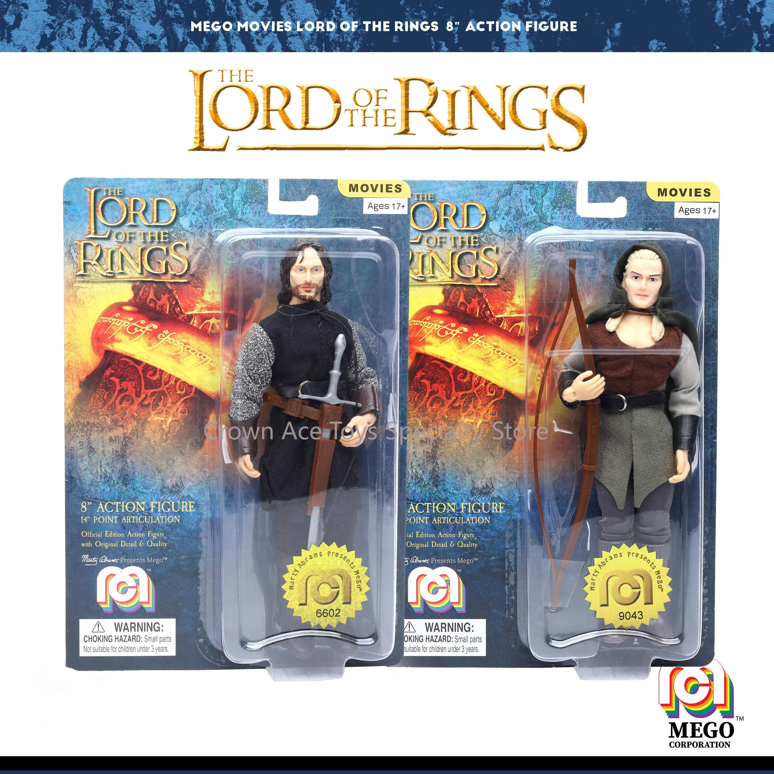 In Stock Mego The Lord of The Rings Aragorn Legolas Greenleaf  Hanging Card 8in Action Figures Trendy Collectible Toy Gift Model