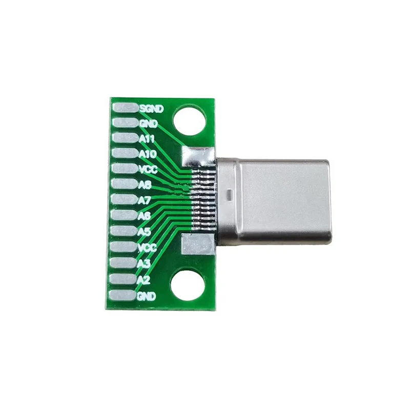 1 szt. Złącze USB 3.1 typ C 24 + 2P męskie gniazdo wtykowe Adapter do drut lutowniczy i kabel USB-C płyta testowa 24P + 2P PCB — zdjęcie 5