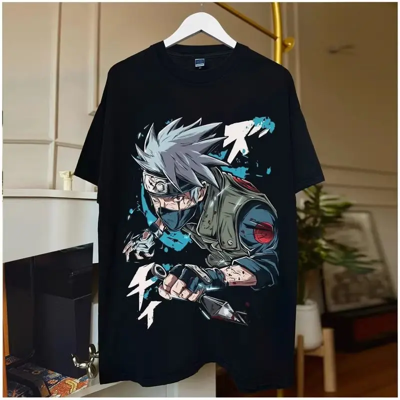 

Pure Short-sleeved T-shirts Related To "Naruto Kakashi" in Summer Loose Large-sized Half-sleeved Student Clothes in The 2D World