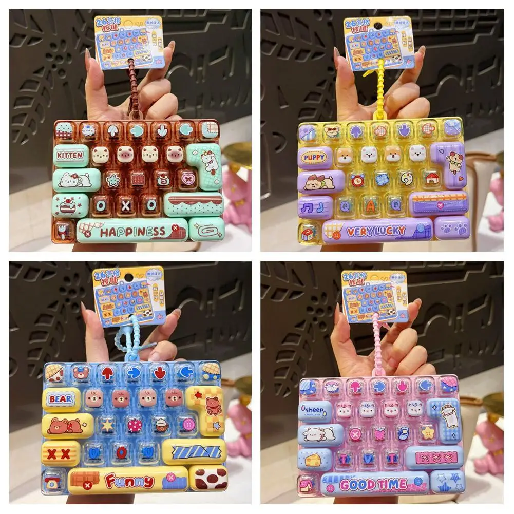 26 Gitter Spielzeug-Clicker-Schlüsselanhänger, Stressabbau-Tastatur-Schlüsselanhänger, Dekompressions-Fidget-Spielzeug, Rucksack-Anhänger, Charms, Geschenk – Detail 9