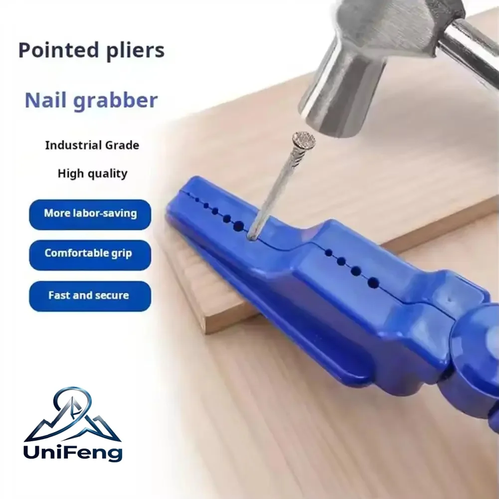 Nail Fixer Tool, Nail Holder Pliers Finger Protection Strong Plastic Safety Nail Pliers for Hammering Woodworking DIY Repair