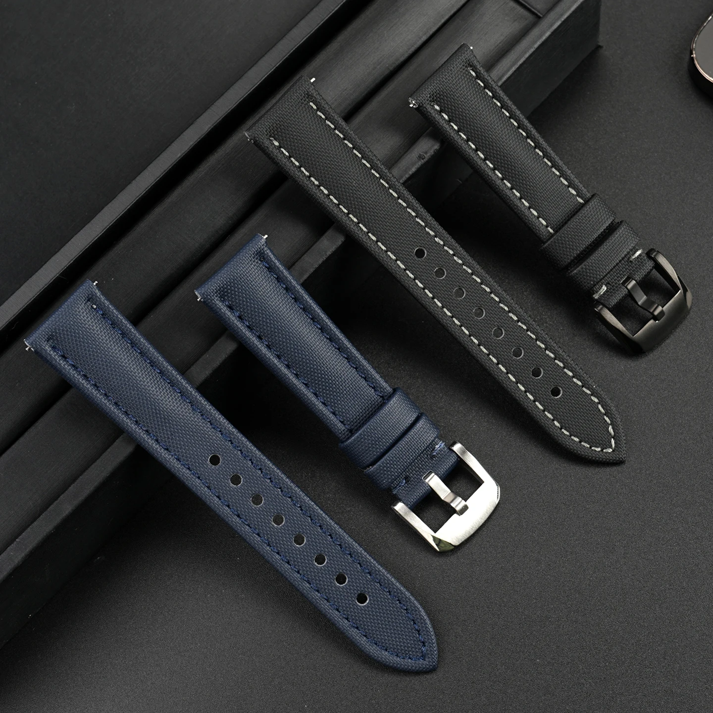 Correa de reloj de cuero con estampado de nailon Universal, 19mm, 20mm, 21mm, 22mm, para Longines CONQUEST L3.781.4 L3.782, correa de reloj de liberación rápida