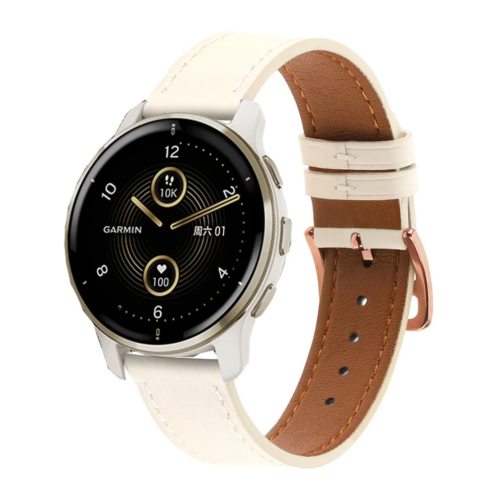 20 مللي متر حزام من الجلد للغارمين Forerunner 165 645 245 55 Vivoactive 6/5/3 Venu SQ 2 Plus/Vivomove HR حزام الساعات سوار معصمه