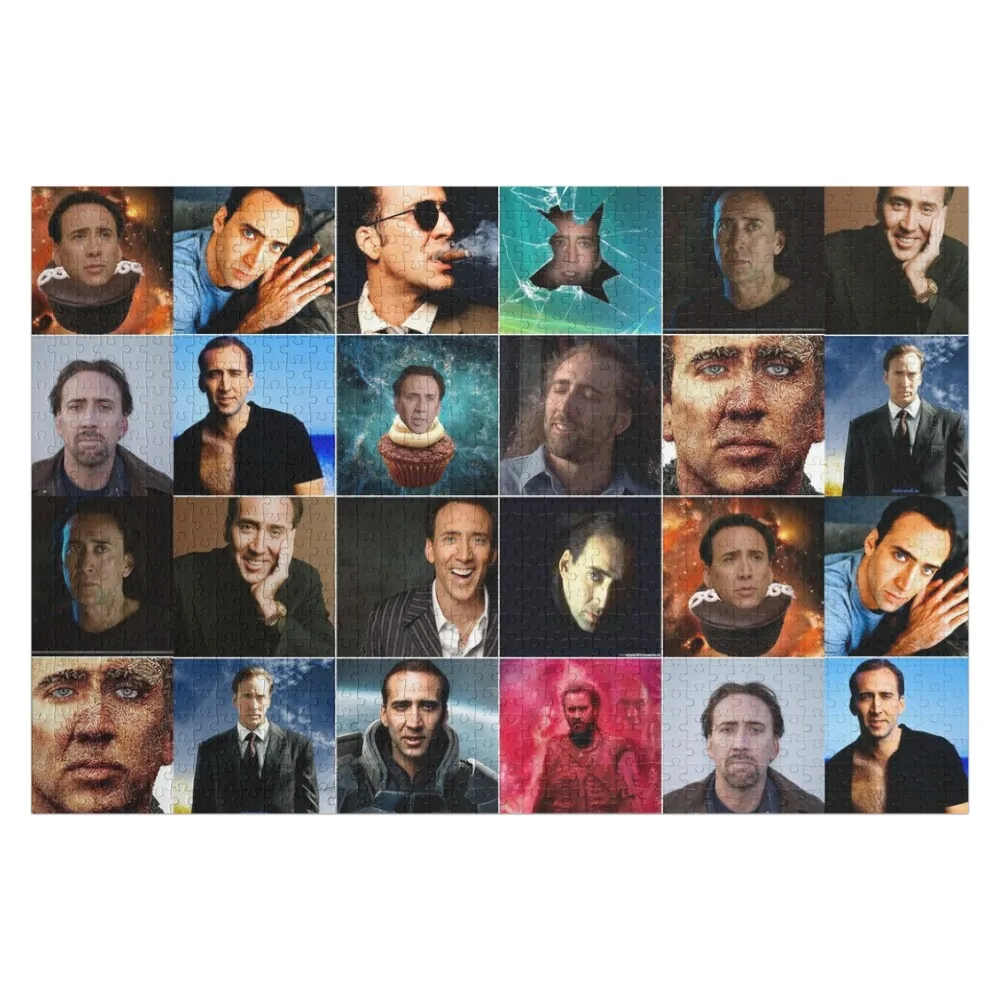 

Nicolas Cage Photo Collage Art Jigsaw Puzzle Personalized Gift Married Wooden Compositions For Children Personalized Toys Puzzle