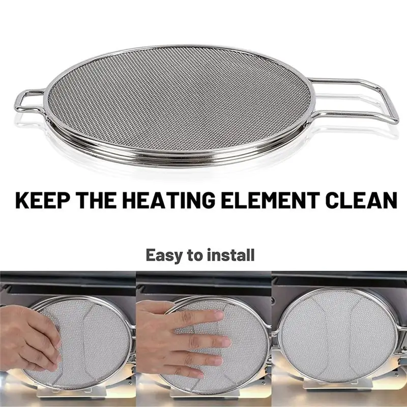 AA94-Splatter Screen For Ninja Foodi IG651 IG600 IG601 Stainless Steel Mesh Guard Oil Splash Cover For Frying Pan