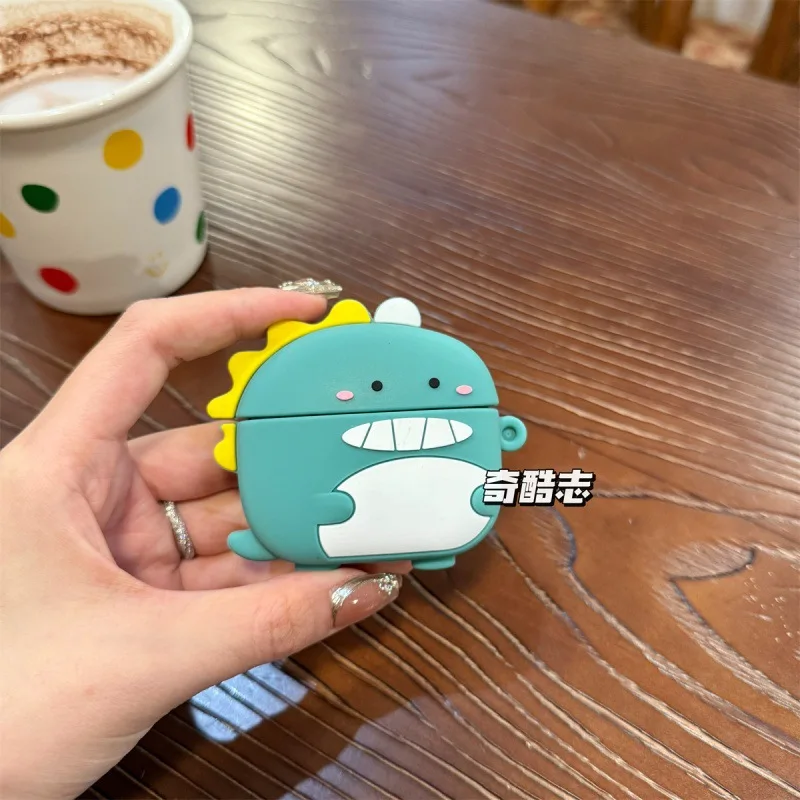 Cartoon Silicone Protective Case For Shokz OpenDots ONE E310 Wireless Earbud Flexible Soft Protector Cover With Hook