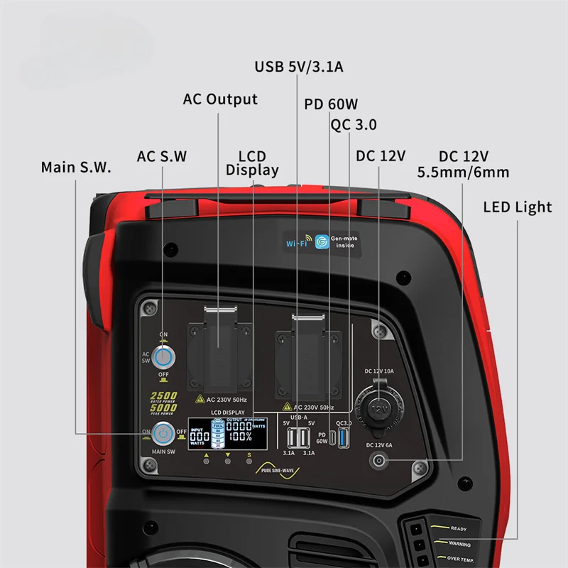 New Arrival Portable Solar LiFePO4 Battery 2500W Portable Power Station With Folding Solar Panels