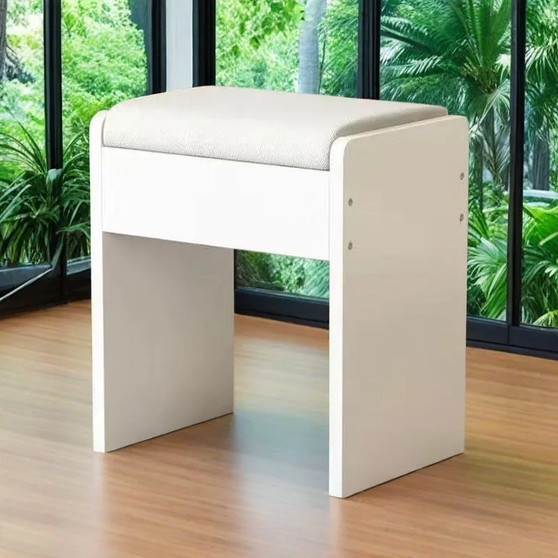 Modern Minimalist Padded Stool With Soft Cushion For Bedroom Vanity Dressing Table Or Entryway Shoe Changing Seat Furniture