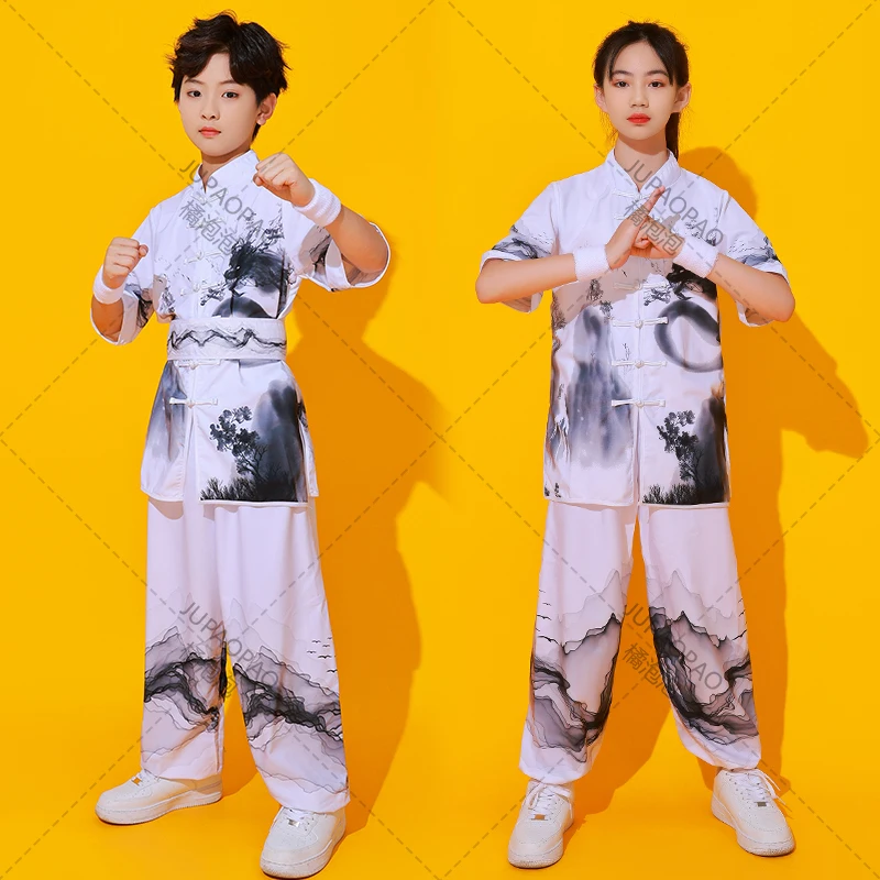 2023 chinese traditional costume for children kids wushu suit kung fu tai chi uniform martial arts performance exercise clothes