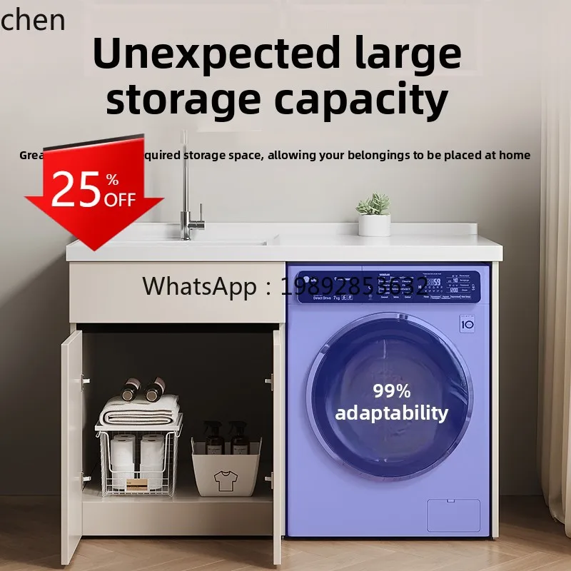 

Laundry Cabinet Combination Honeycomb Aluminum Washbasin Wash Table Bathroom Cabinet Mirror Cabinet
