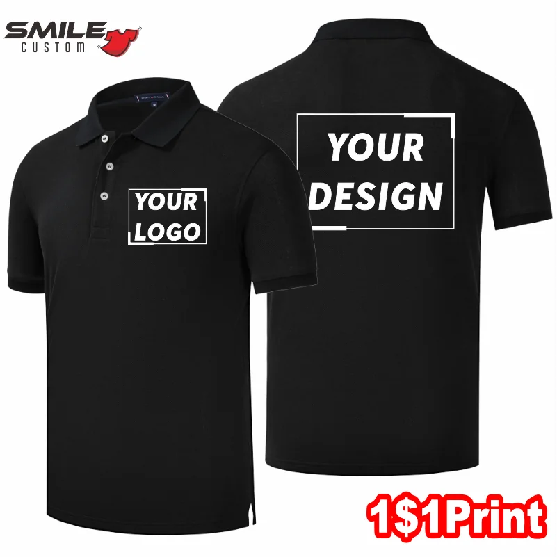 100% Cotton Fashion Men\'s and Women Polo Custom Print Logo High Quality Short Sleeve Lapel Shirt Design Embroidery Company Brand