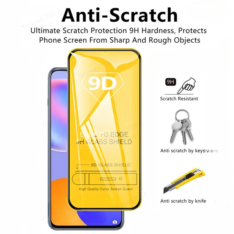 4PCS Screen Protector For Huawei Y9A Y9 Prime Y9S Y9 Y7P Y7A Y7 Y6 Pro 9D Protective Glass For Huawei Y7 Y6 Y5 Prime Y6S Cover