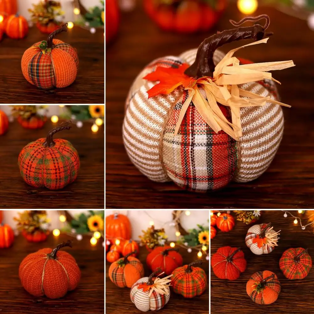 

Halloween Fabric Pumpkins Bright Fall Display Versatile Fabric Pumpkin Decorations for Fall Thanksgiving Halloween for Home