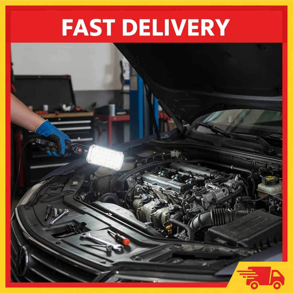 1/2pcs Handheld LED Maintenance Work Light With Magnet & Wire Plug-in, Auto Repair Light For Car Maintenance Accessories