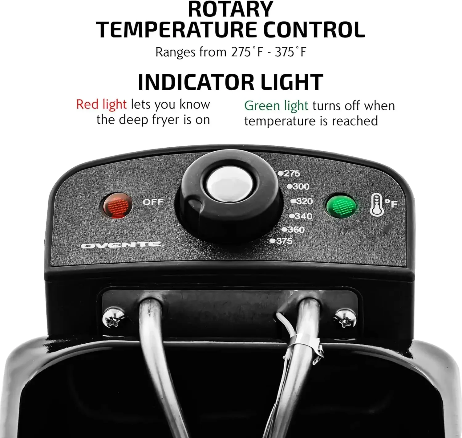 OVENTE-freidora eléctrica de 2 litros de capacidad, tapa de 1500 vatios con ventana de visión y filtro de olor, temperatura ajustable