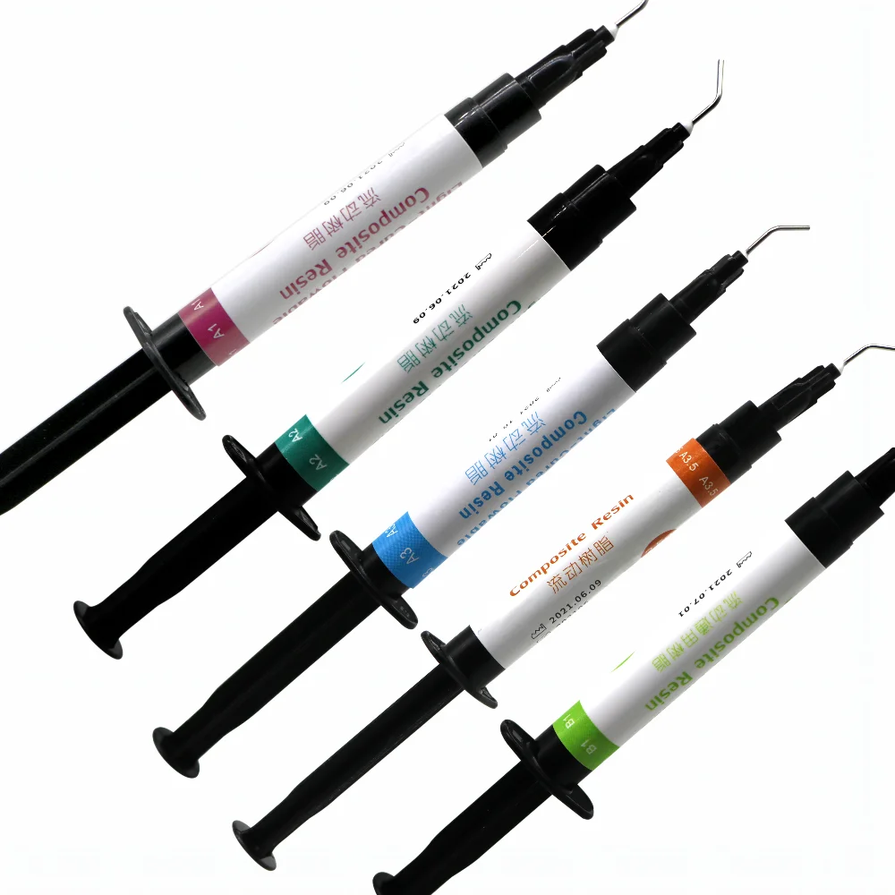 Dental Resin Light-Curable Flowable Fluid Resin Materials Bonding Etch Composite Resin Dental Material 2.5g Oral Filling Tools