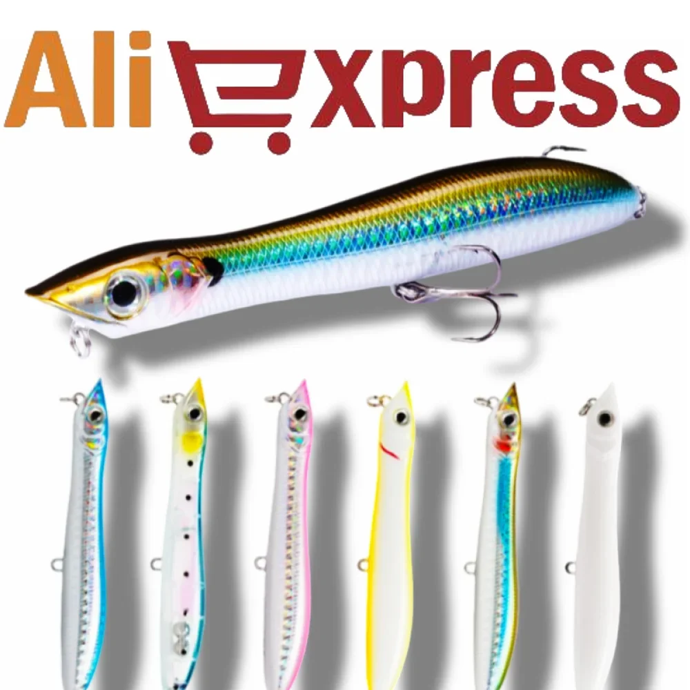 Patchinco Fishing Lure 140mm 26g Topwater Pencil Popper Wobbler For Fishing Seabass Top Water Baits Saltwater Surface Lures