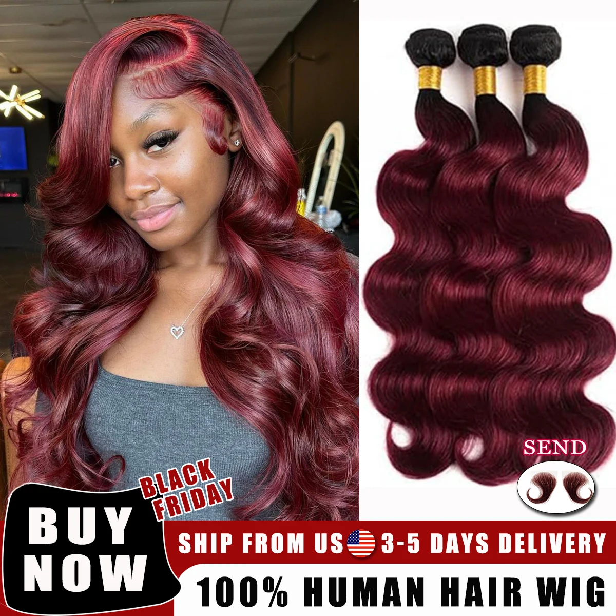 

Бордовые пучки 99j Пучки человеческих волос Красные пучки объемных волн Человеческие волосы 3/4/5 Пучки объемных волн Цветные парики из человеческих волос