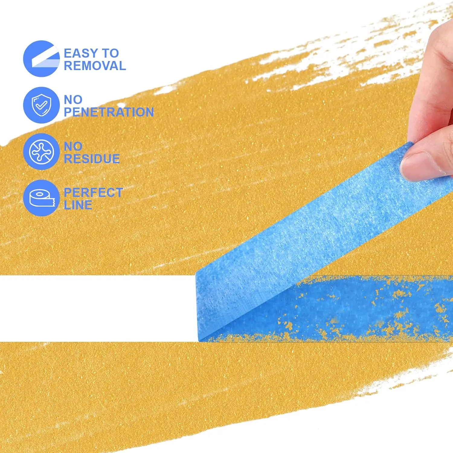 Blue Paint Tape Easy Removal Masking Painter Tapes for DIY Wall Painting Crafts Construction Release Trim Edge Painter's Tape