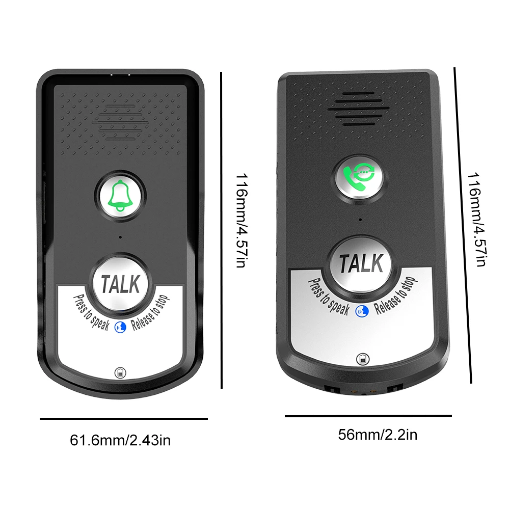 2 Way Voice Intercom Wireless Voice Intercom Doorbell System Unit for Home Hospital Hotel Call Door Chime