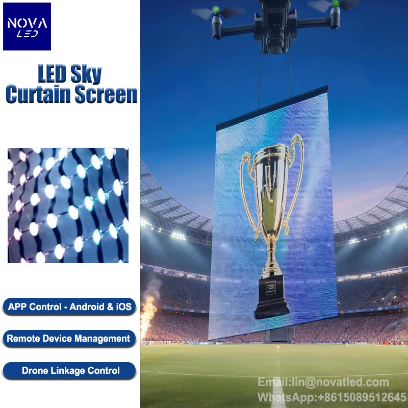 P25 LED Flying Magic Carpet Screen Drone Rechargeable Battery & Mobile App Control Flying Display Drone