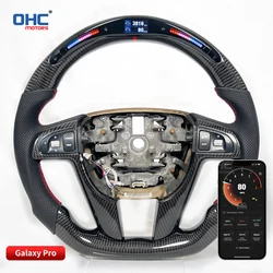 OHC Motors Customized 100% Real Carbon Fiber Leather Alcantara RPM Light Up LED Display Steering Wheel for Holden Buick