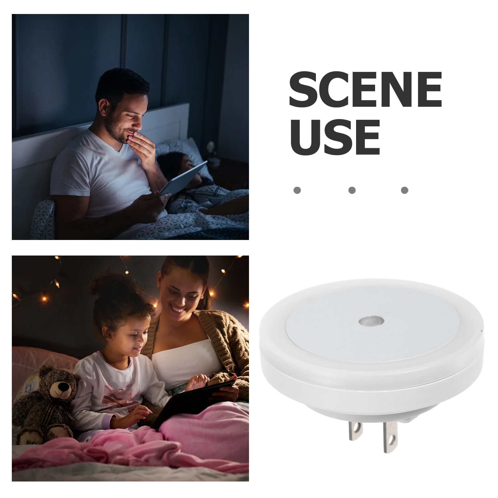 6 قطع من وصلات الإضاءة الليلية الناعمة المتوهجة في LED قابلة للتعتيم لغرفة النوم والممر والحمام والمطبخ ومقبس حائط في ضوء الليل