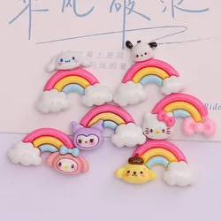 10 Pcs New Mini Kawaii Cartoon Animal Rainbow Kitten Series Resin Scrapbook Diy Jewelry Children Gift Hairpin Accessories A5