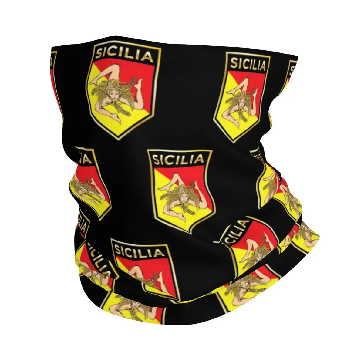

Italy Of The Sicily Flag Bandana Neck Gaiter Printed Mask Scarf Multifunction Headwear Cycling For Men Women Adult Winter