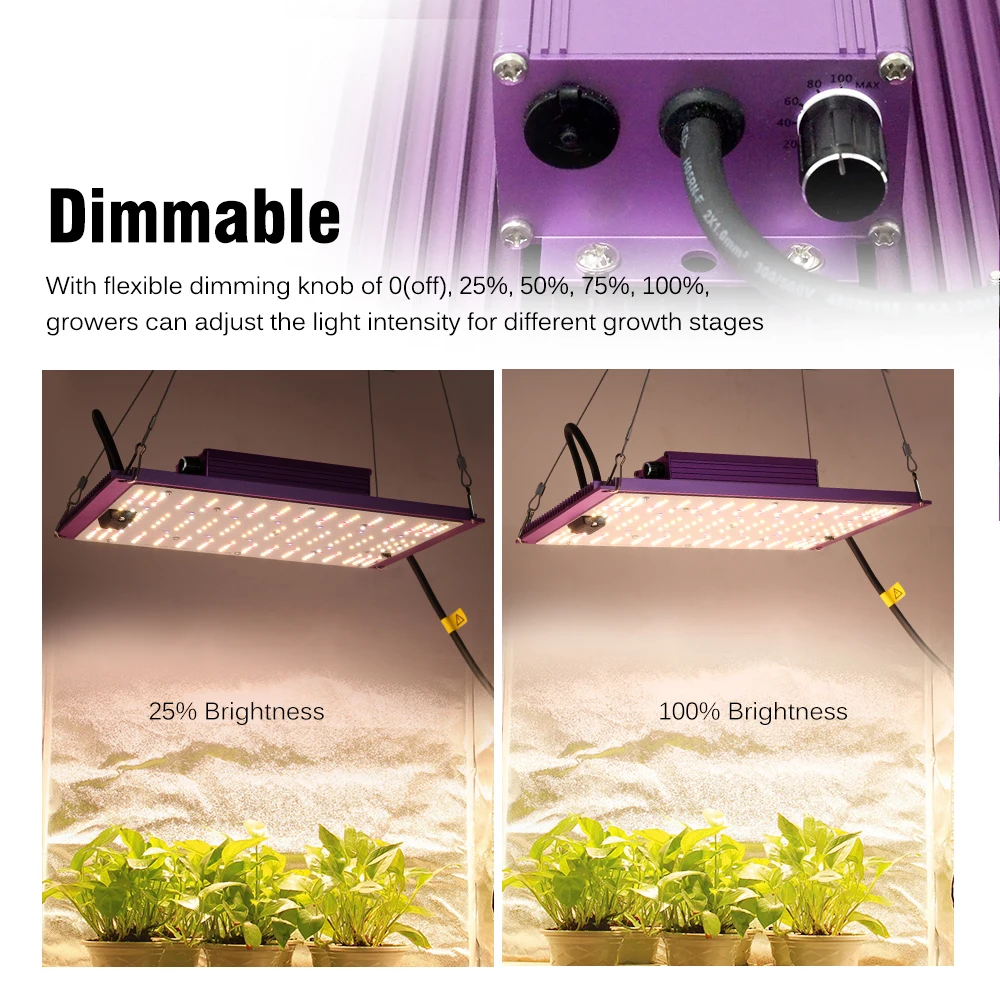 Luce per coltivazione a LED a spettro completo 120W/240W Materiale in alluminio - Luce per piantine di fiori con luce dimmerabile per piante