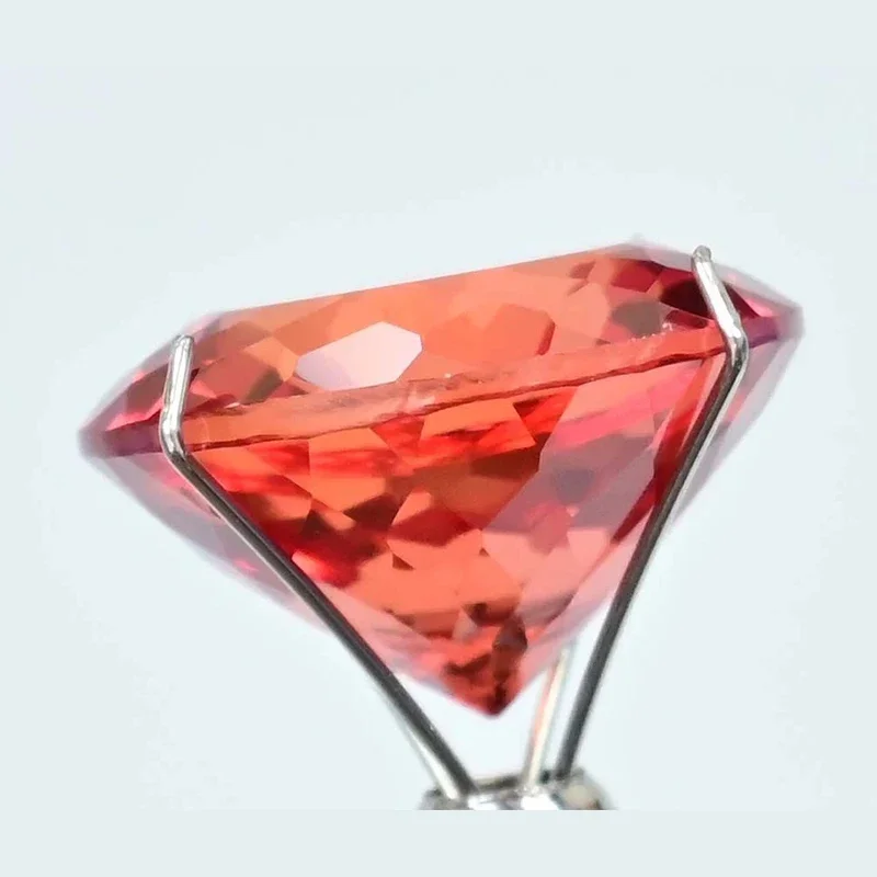 قطع طبيعي Padparadscha الياقوت جولة اكسيد الالمونيوم الاصطناعية مجموعة فضفاضة الأحجار الكريمة تمرير الماس اختبار القلم