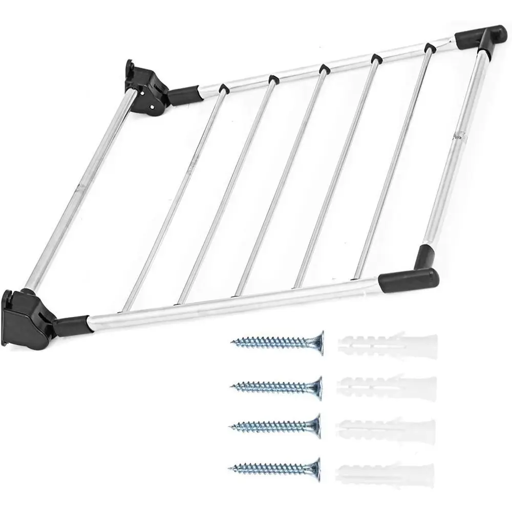 

Space-Saving Wall-Mounted Clothes Dryer Rack - Indoor/Outdoor Hanging Drying System