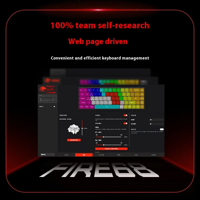 New MADLIONS Fire68/Fire68 Ultra Gaming Magnetic Axis Keyboard Full Key Hot Swappable All Aluminum  Keyboard Office Gaming Gifts