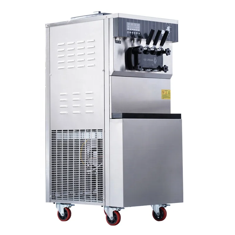 25L Automatic Soft Ice Cream Makers 3 Flavor Professional Commercial Stainless Steel Ice Cream Machine With Air Pump