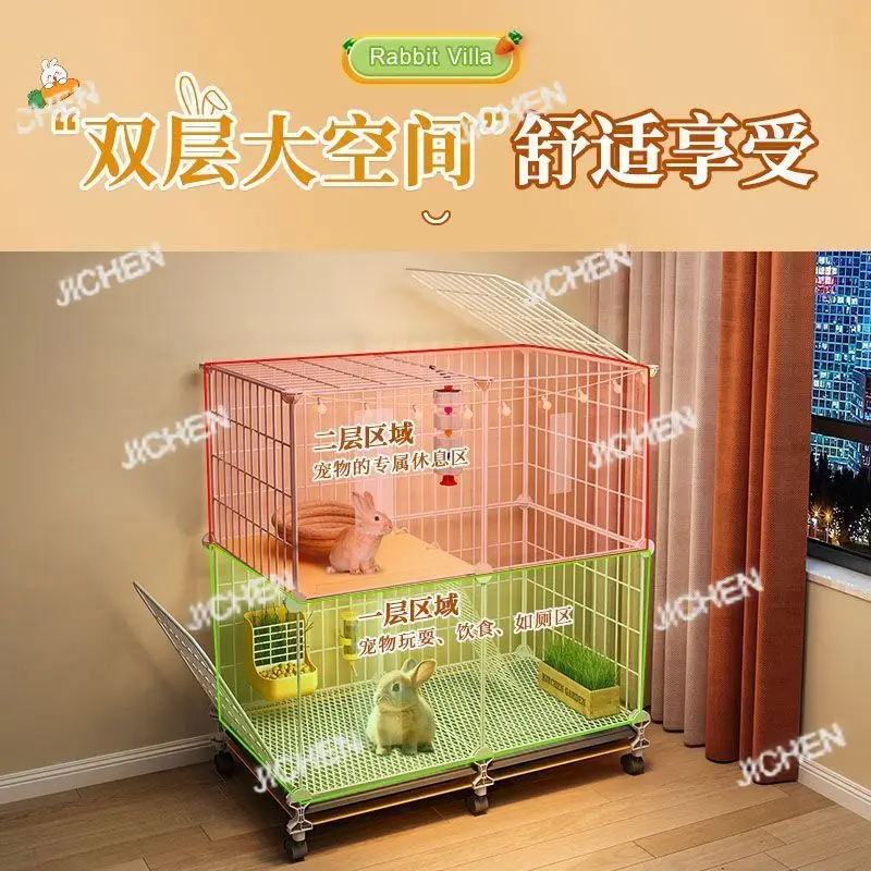 

Rabbit cage special dwarf rabbit raising small pet large rabbit nest manure cleaning transparent viewing villa high quality